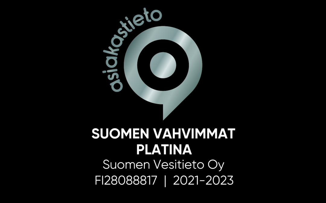 Vesitiedolle Suomen Vahvimmat Platina-sertifikaatti